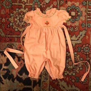 Petit Bebe smocked turkey romper